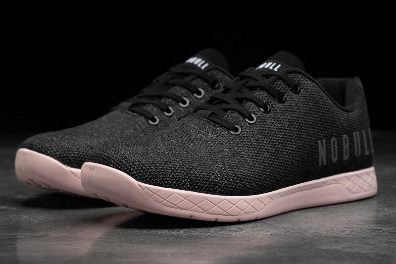 Black Nobull Heather Dusty Rose Men's Trainers | CA G1517S